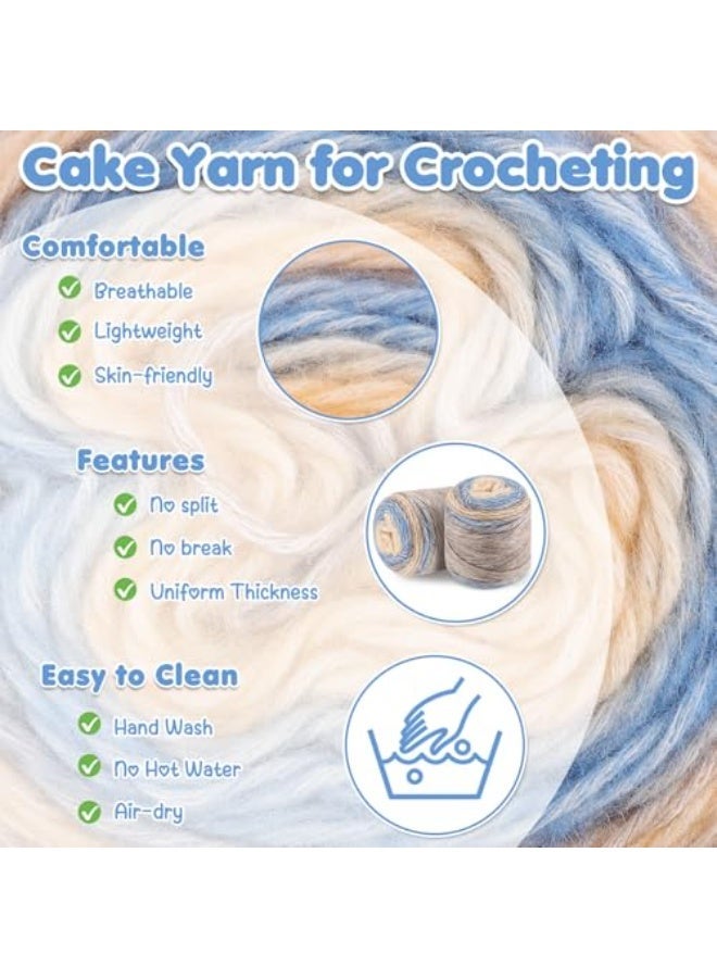 ووفيكسر غزل الكيك متدرج أرض جنيات قوس قزح، 2 حزمة 60 ٪ قطن 30 ٪ أكريليك 10 ٪ صوف، غزل كروشيه الحياكة - Image 2